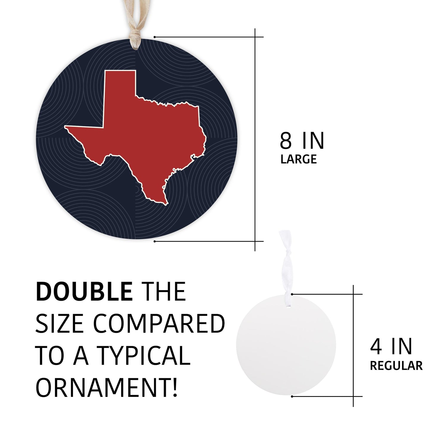 Modern Minimalist Texas Colors Shape | Wood Ornament | Eaches | Min 1