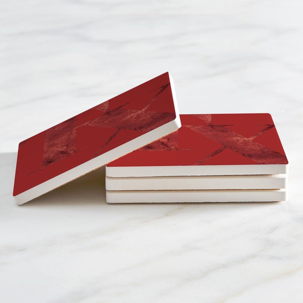 Modern Minimalist Texas Red Tx | Absorbent Coasters | Set of 4 | Min 2