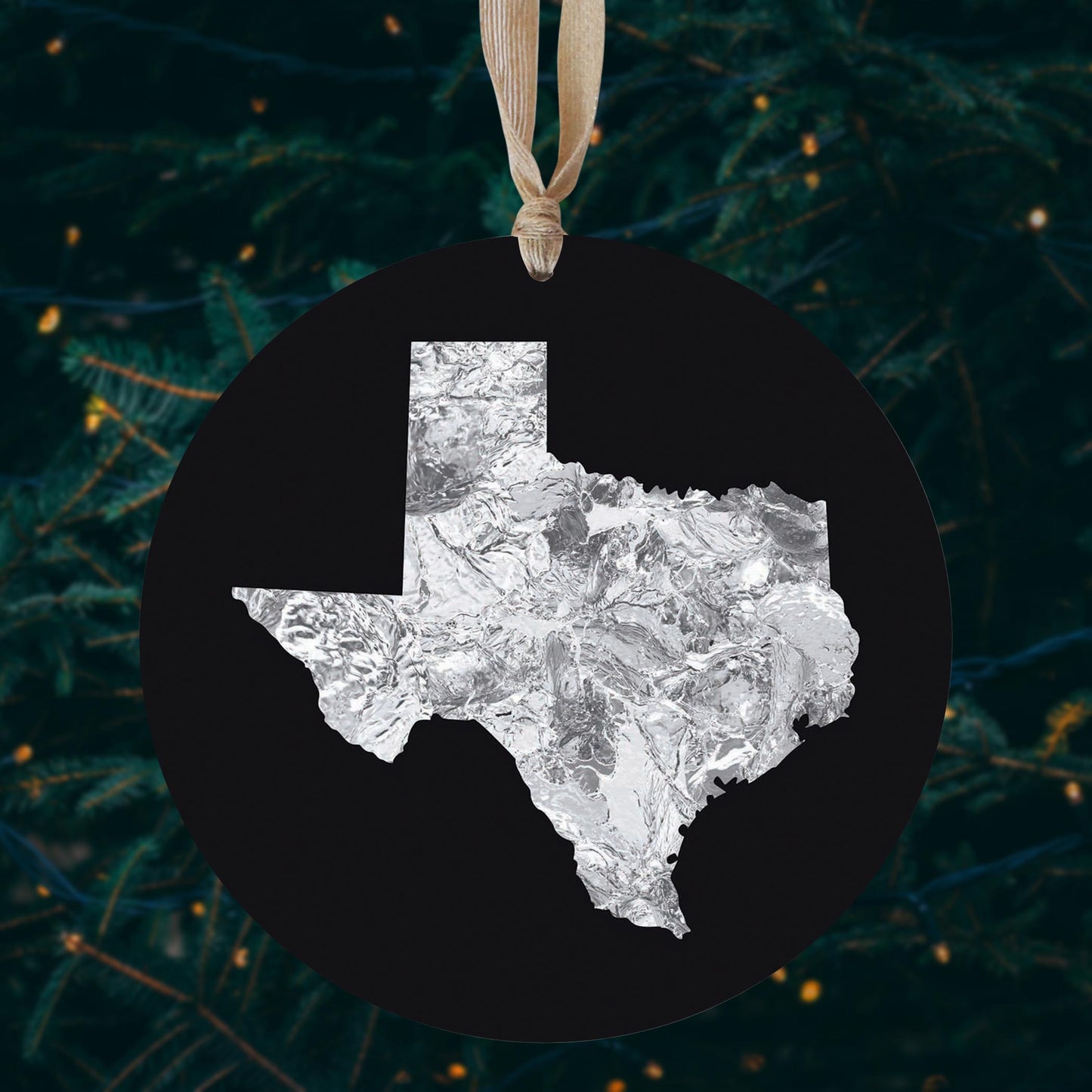 Minimalistic B&W Texas Metal State Shape | Wood Ornament | Eaches | Min 1