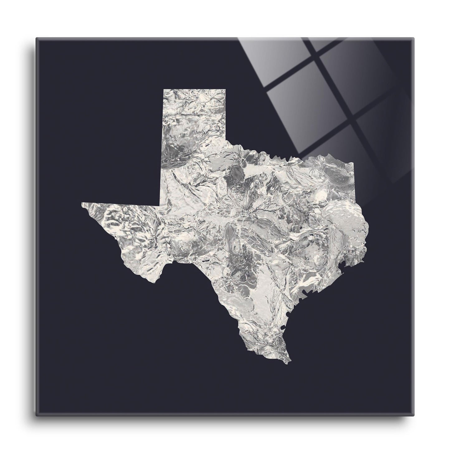 Modern Minimalist Texas Metal State Shape | Hi-Def Glass Art | Eaches | Min 1