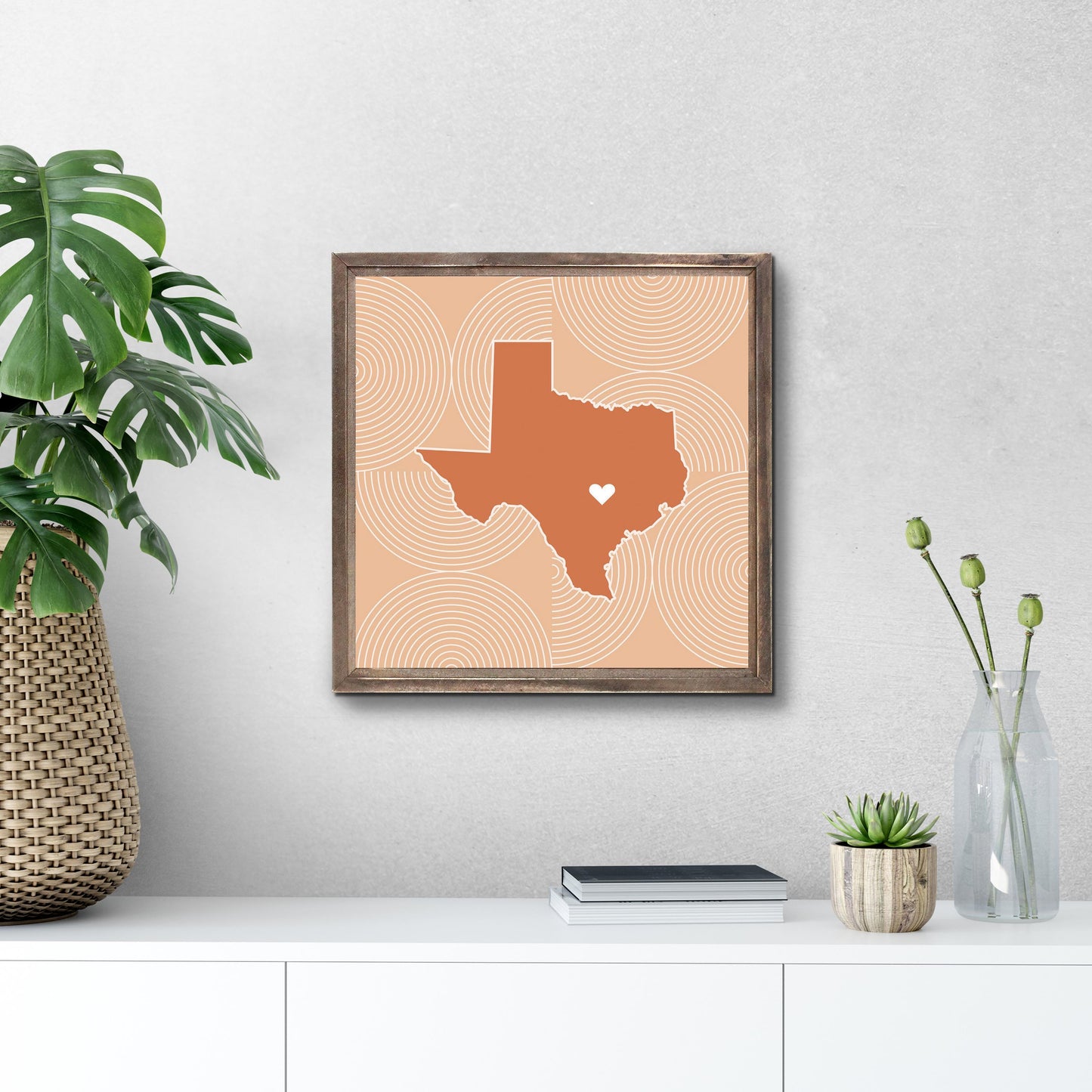 Modern Minimalist Texas Austin Heart | Wood Sign | Eaches | Min 1