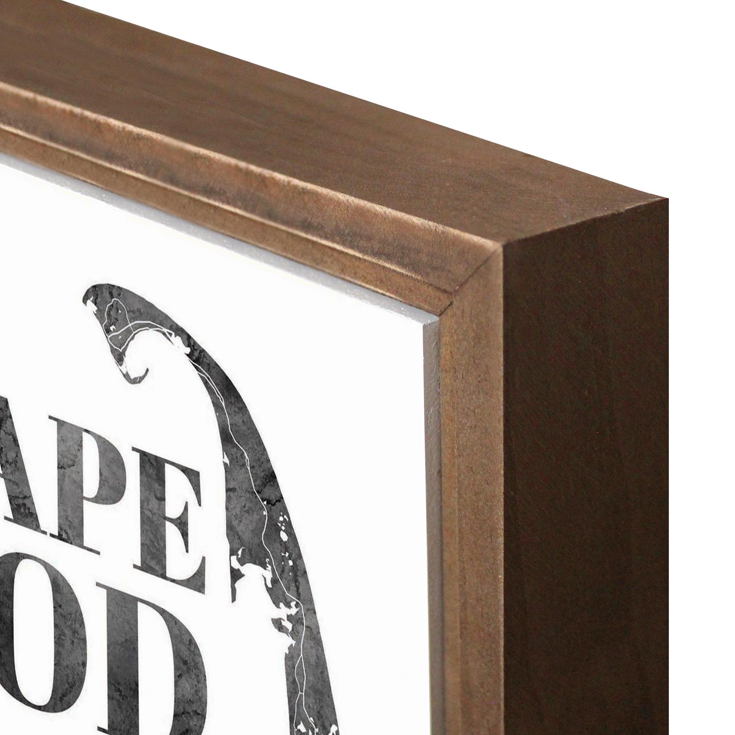 Minimalistic B&W Cape Cod Map | Wood Sign | Eaches | Min 1