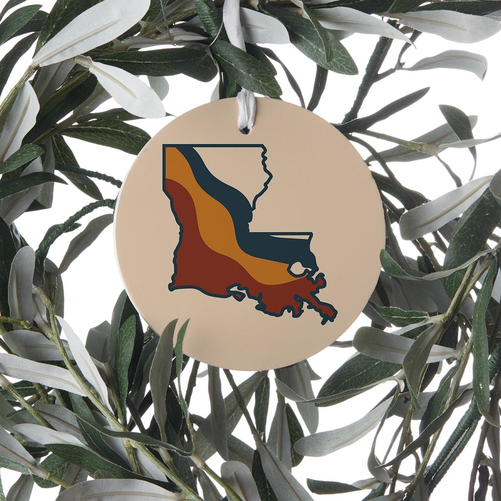 Modern Minimalist Louisiana Retro State Shape| Wood Ornament | Eaches | Min 6