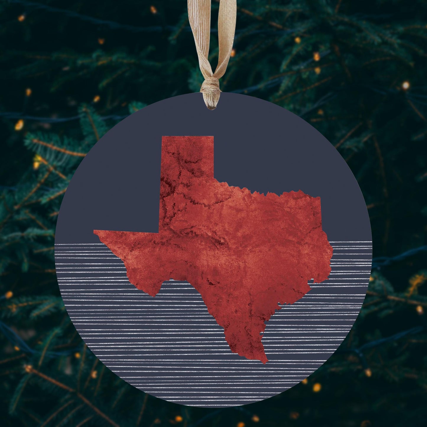 Modern Minimalist Texas Straight Line State Shape | Wood Ornament | Eaches | Min 1