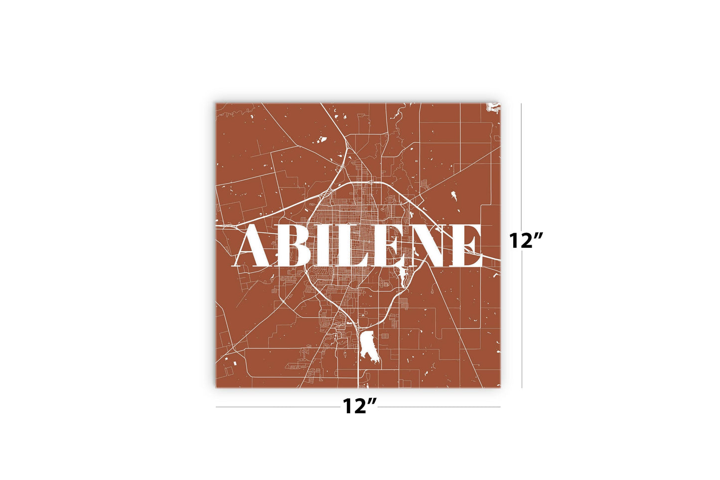 Modern Minimalist Texas Abilene Map | Wood Sign | Eaches | Min 2