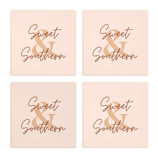 Modern Minimalist Texas Sweet Southern | Absorbent Coasters | Set of 4 | Min 2