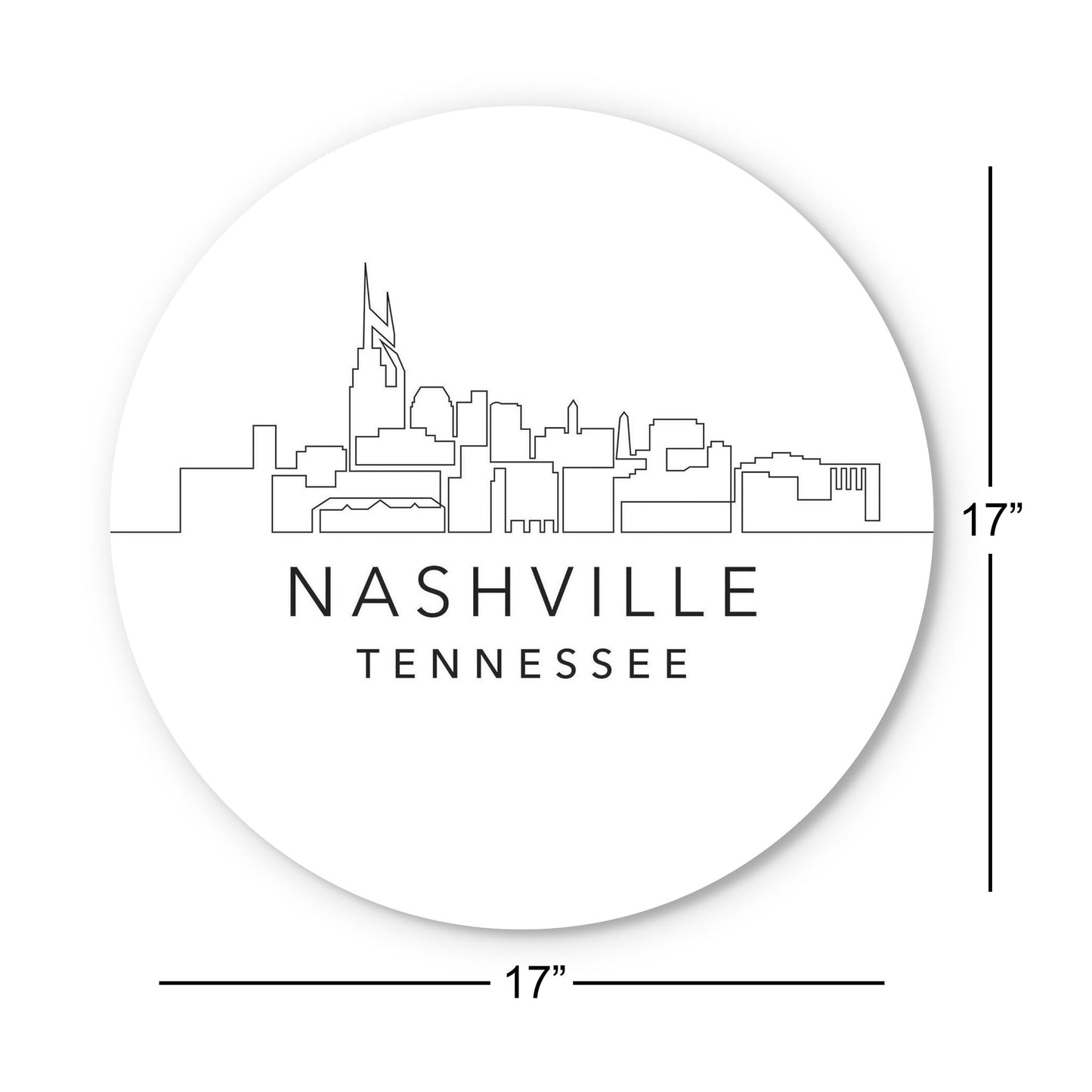 Minimalist B&W Tennessee Nashville Skyline | Wood Sign | Eaches | Min 1