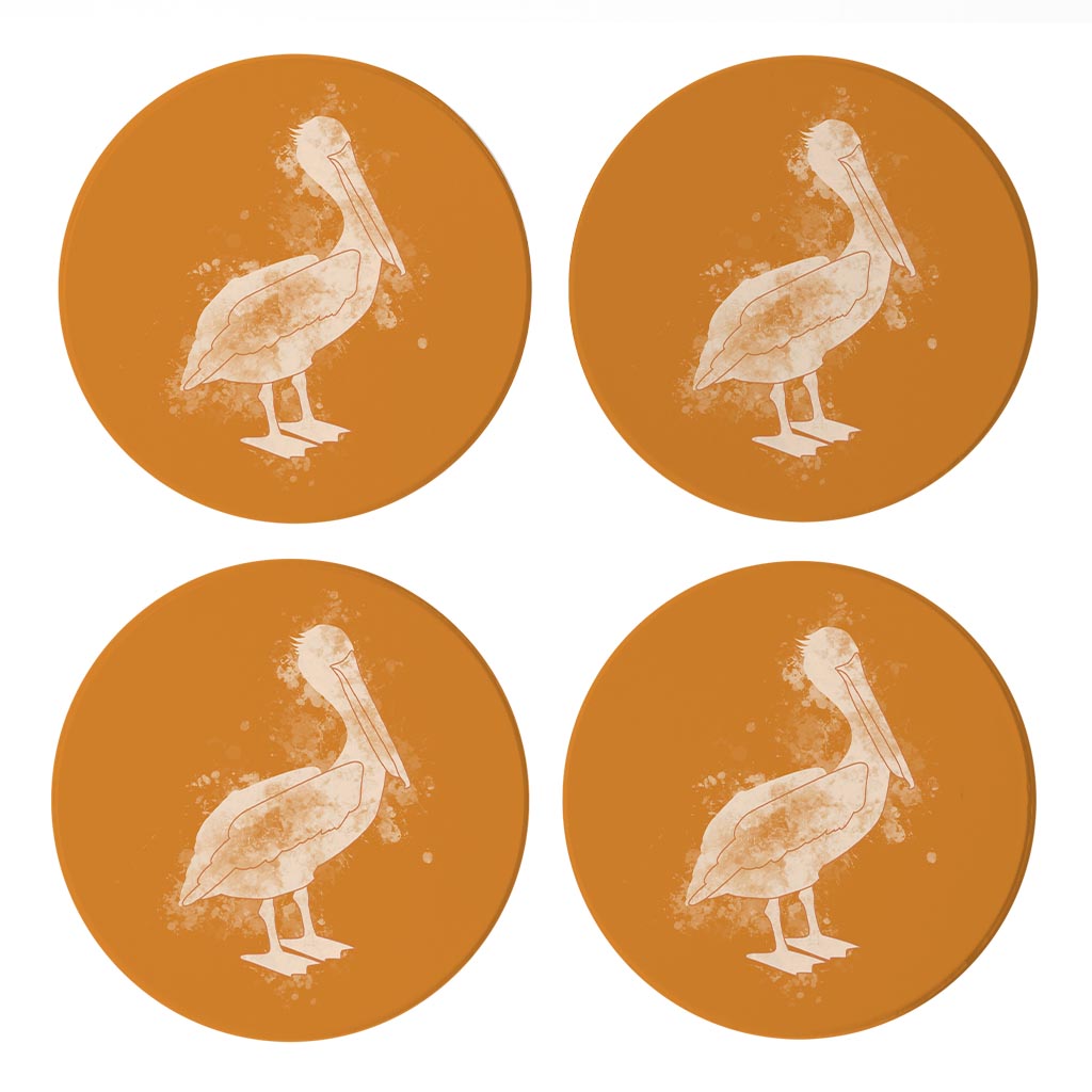 Modern Minimalist Louisiana Pelican Water Color | Absorbent Coasters | Set of 4 | Min 2