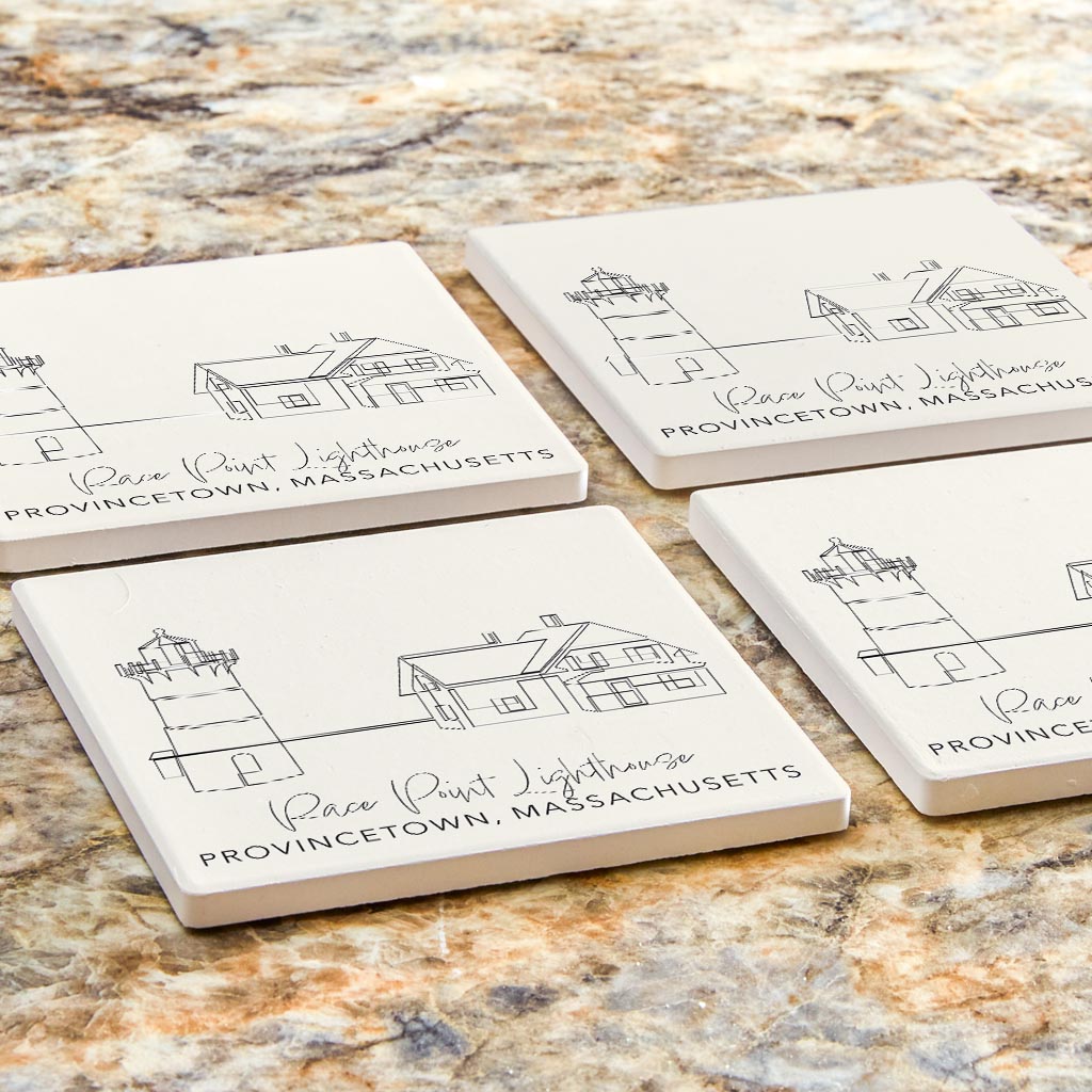 Race Point Lighthouse | Absorbent Coasters | Set of 4 | Min 2