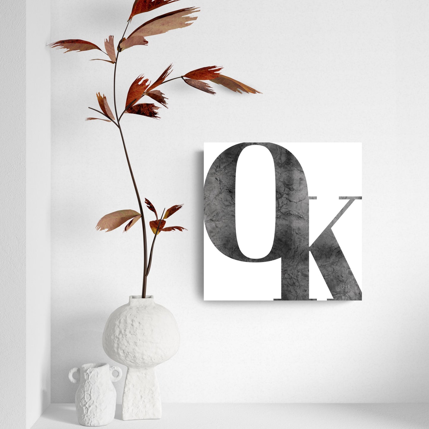 Modern White Oklahoma Initials | Hi-Def Glass Art | Eaches | Min 2