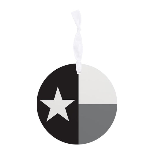 Minimalistic B&W Texas State Flag | Wood Ornament | Eaches | Min 6