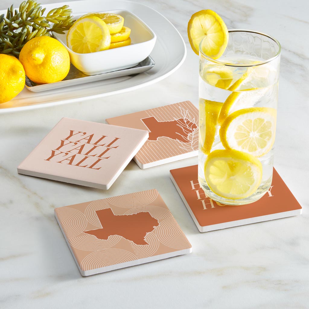 Modern Minimalist Texas Set | Absorbent Coasters | Set of 4 | Min 2