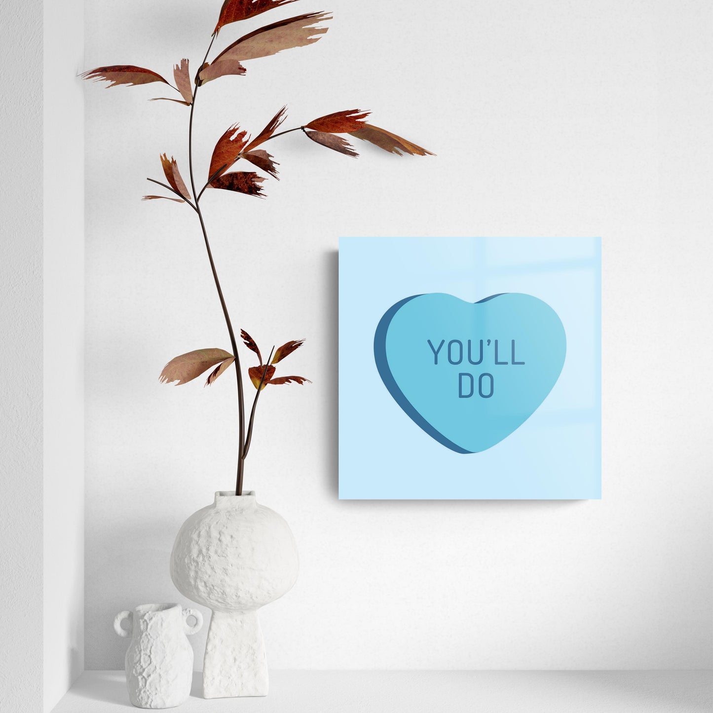 Funny Message Hearts Youll Do| Hi-Def Glass Art | Eaches | Min 2