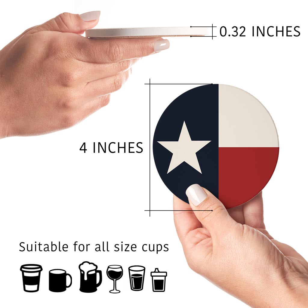 Modern Minimalist Texas Colors Flag| Absorbent Coasters | Set of 4 | Min 2