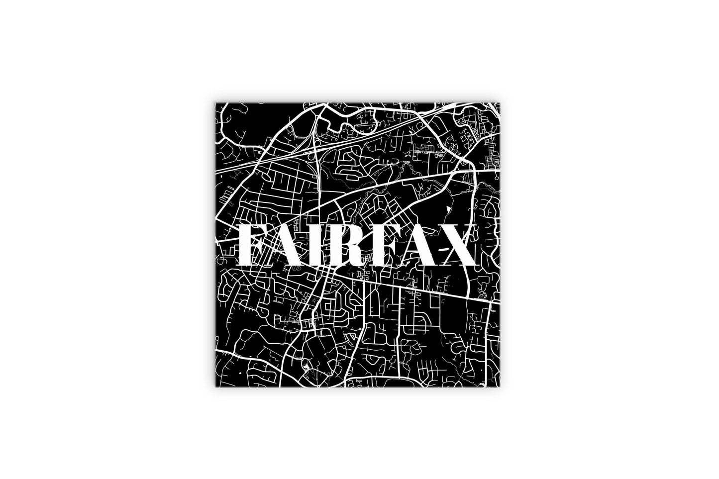 Minimalistic B&W Virginia Fairfax Map | Wood Sign | Eaches | Min 2