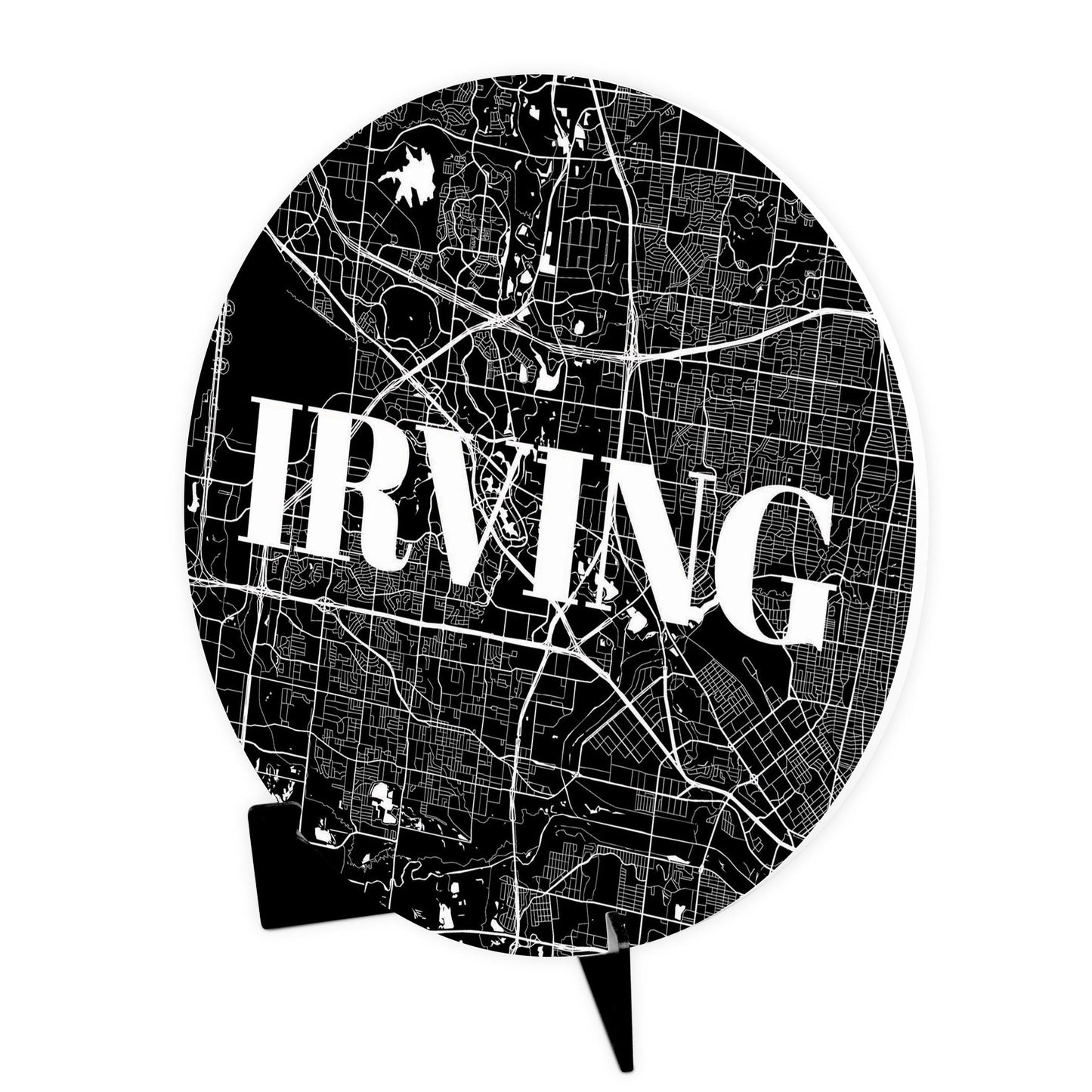 Minimalistic B&W Texas Irving Map | Wood Sign | Eaches | Min 1