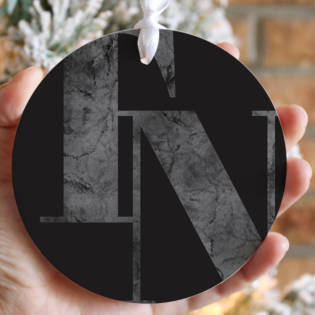 Minimalist B&W Tennessee Black Initials | Wood Ornament | Eaches | Min 6