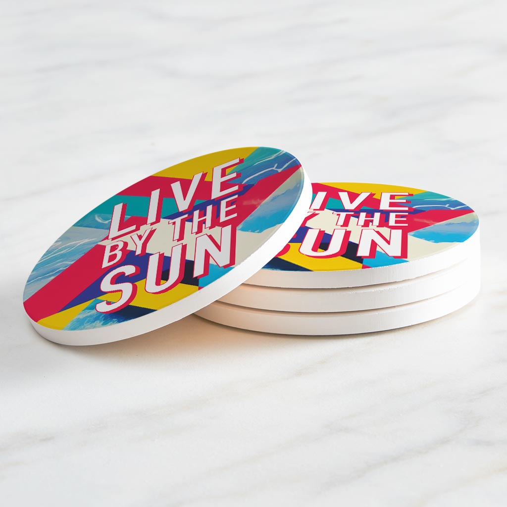 Live By The Sun | Absorbent Coasters | Set of 4 | Min 2