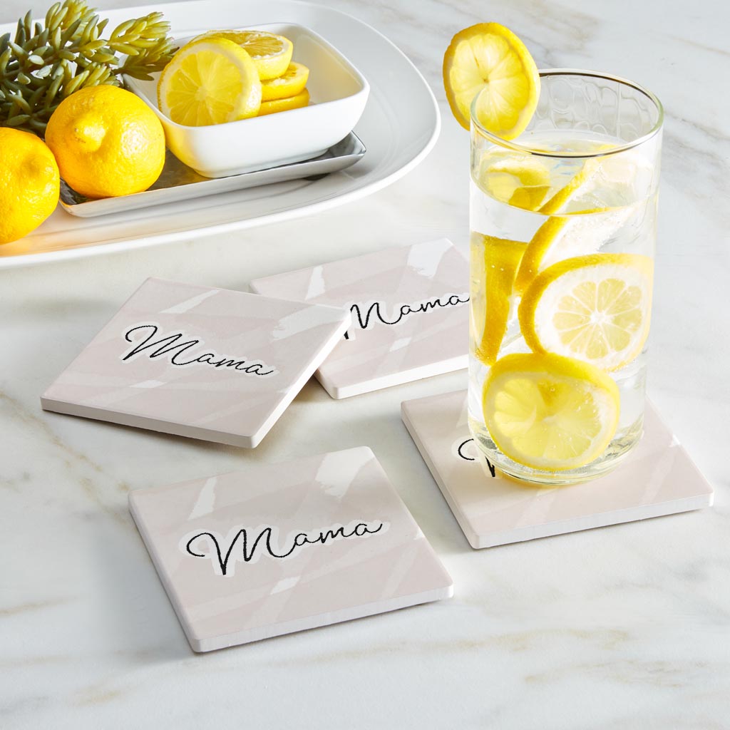 Modern Minimalist Mothers Day Mama | Absorbent Coasters | Set of 4 | Min 2