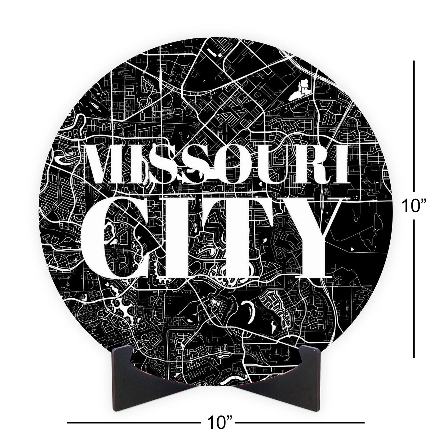 Minimalistic B&W Texas Missouri City Map | Wood Sign | Eaches | Min 1