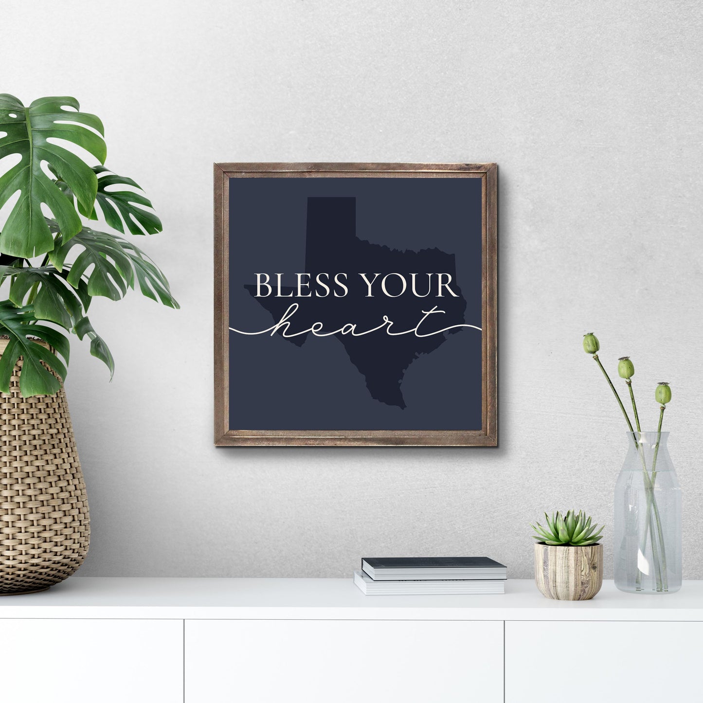 Modern Minimalist Texas Bless Your Heart | Wood Sign | Eaches | Min 1