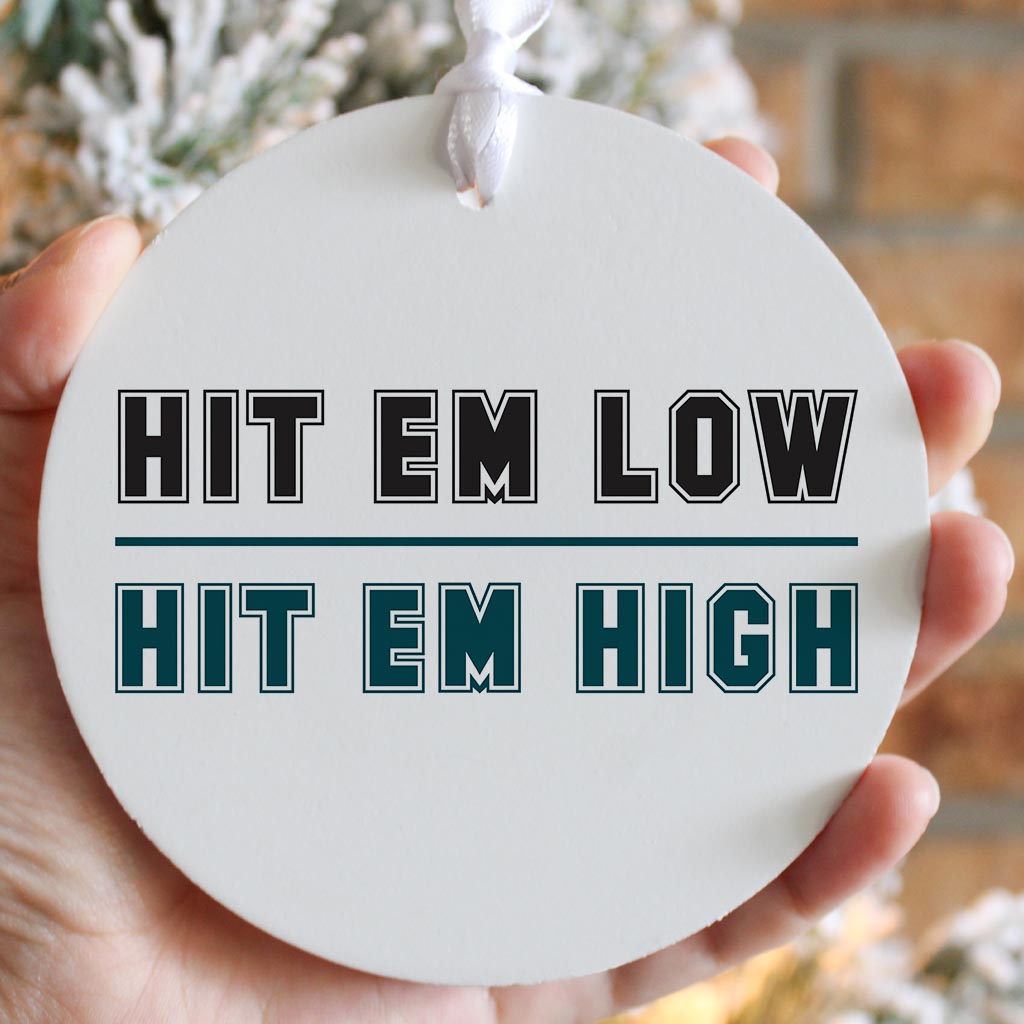 Modern Minimalist Pennsylvania Hit Em High | Wood Ornament | Eaches | Min 6