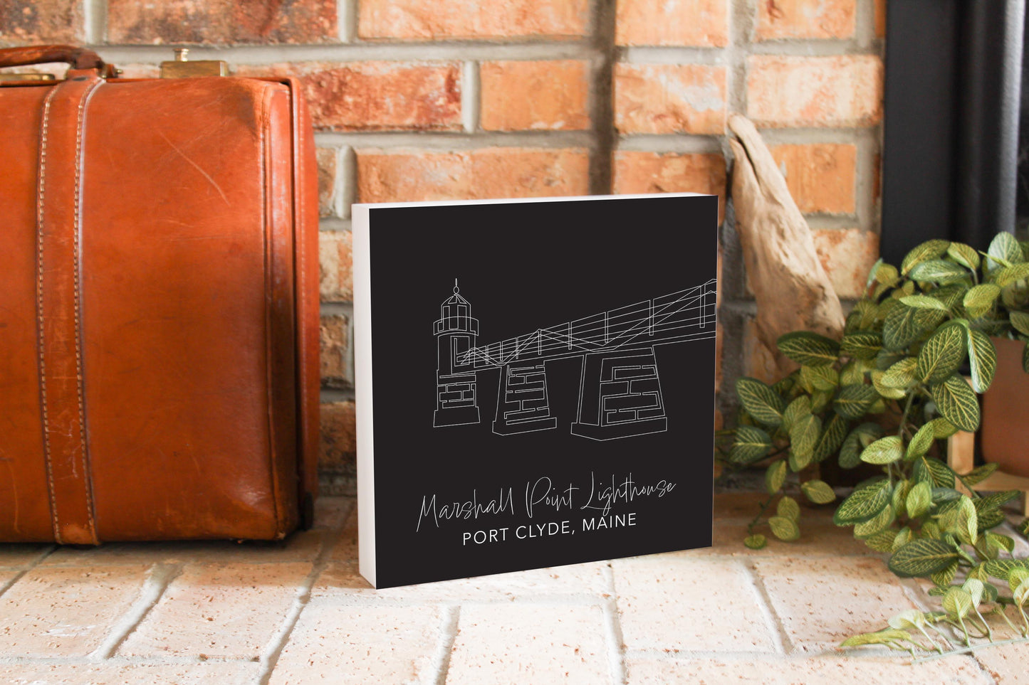 Black Marshall Point Lighthouse | Wood Block | Eaches | Min 2