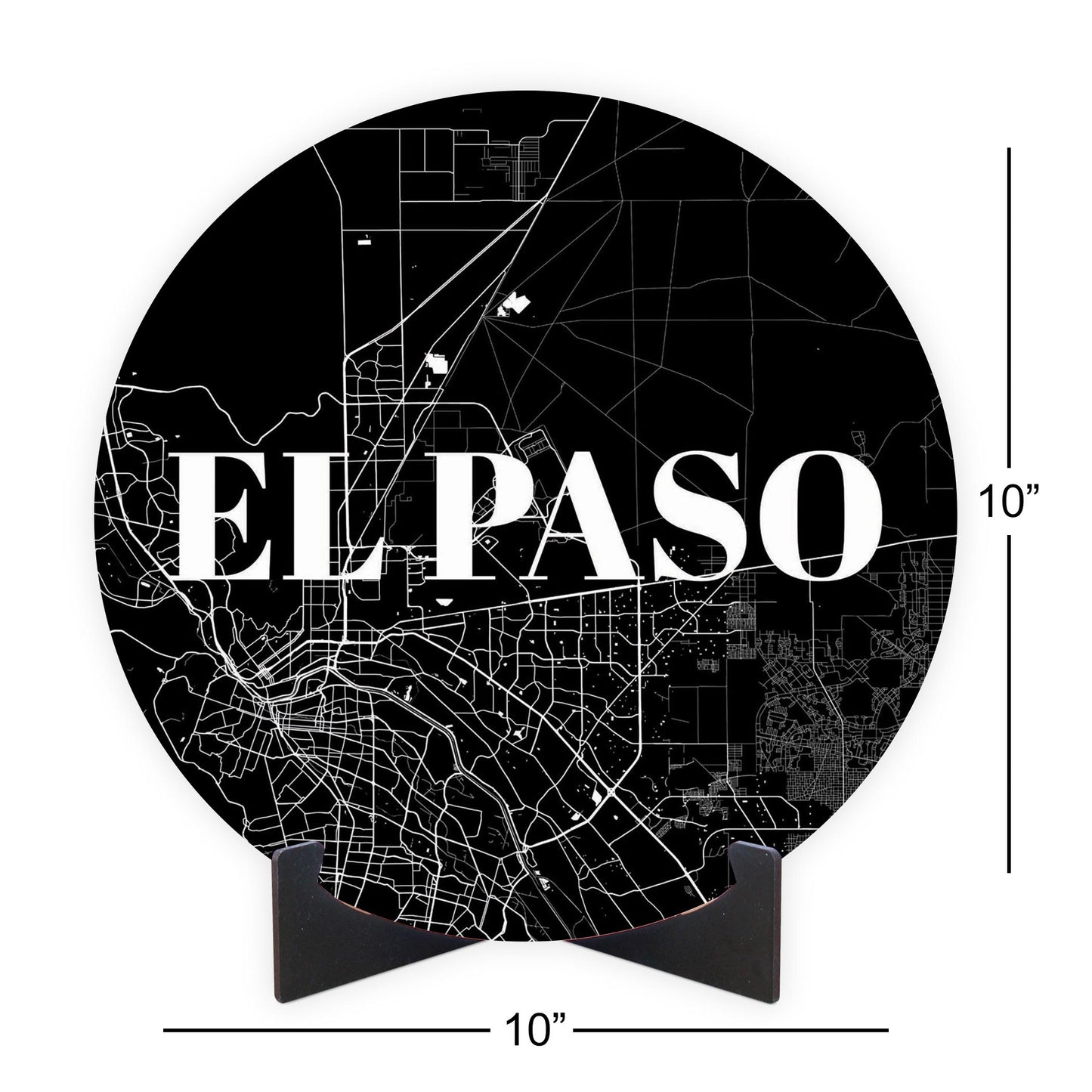 Minimalistic B&W Texas El Paso Map | Wood Sign | Eaches | Min 1