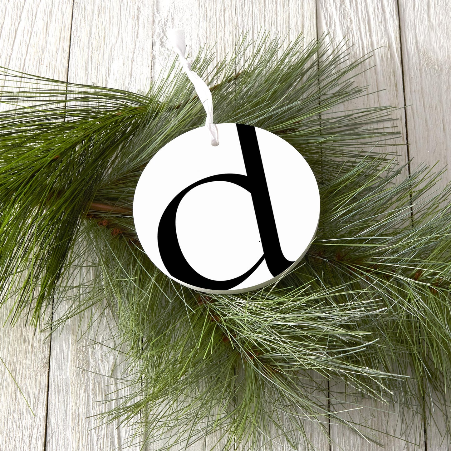 Minimalist Monogram D Circle| Wood Ornament | Eaches | Min 6