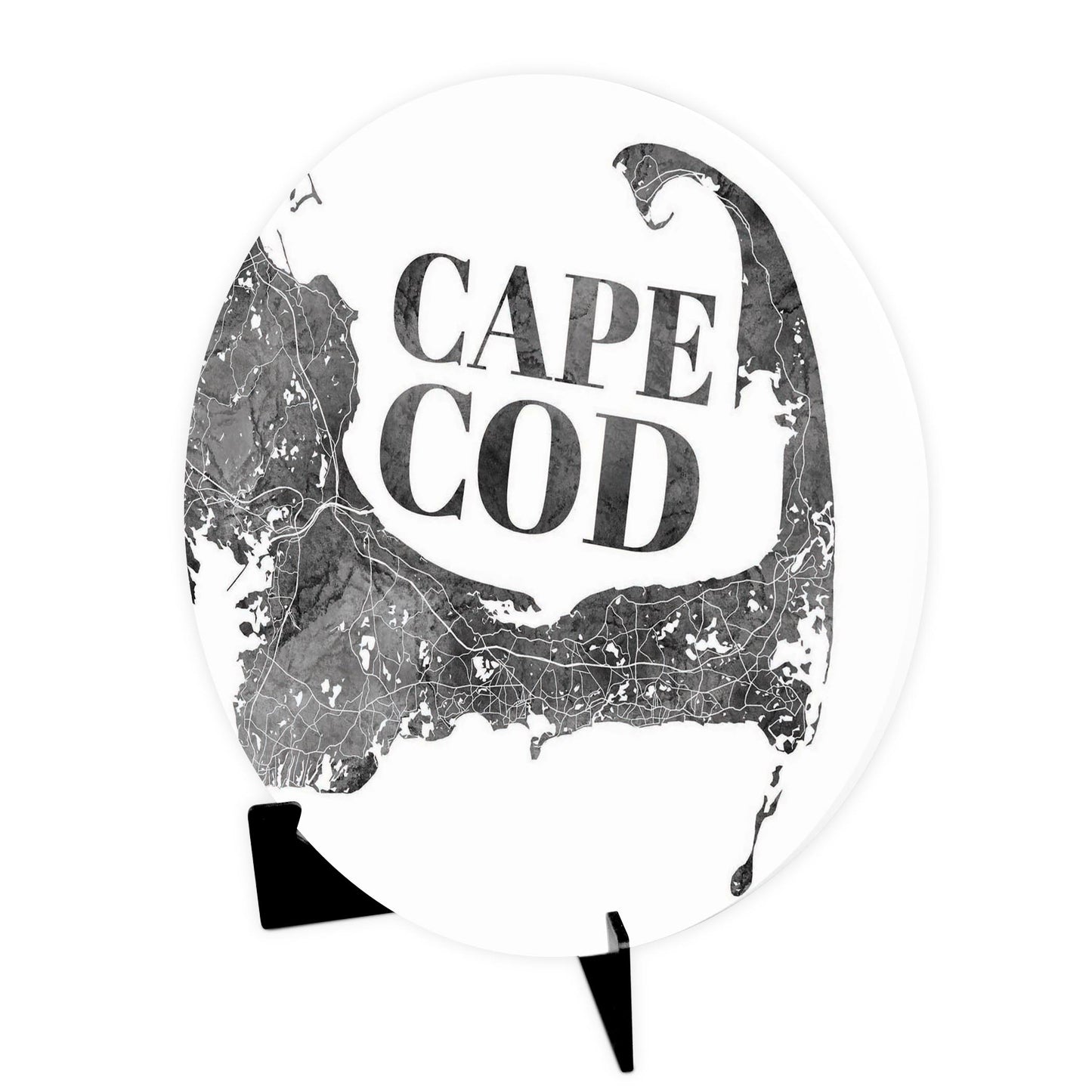 Minimalistic B&W Cape Cod Map | Wood Sign | Eaches | Min 1