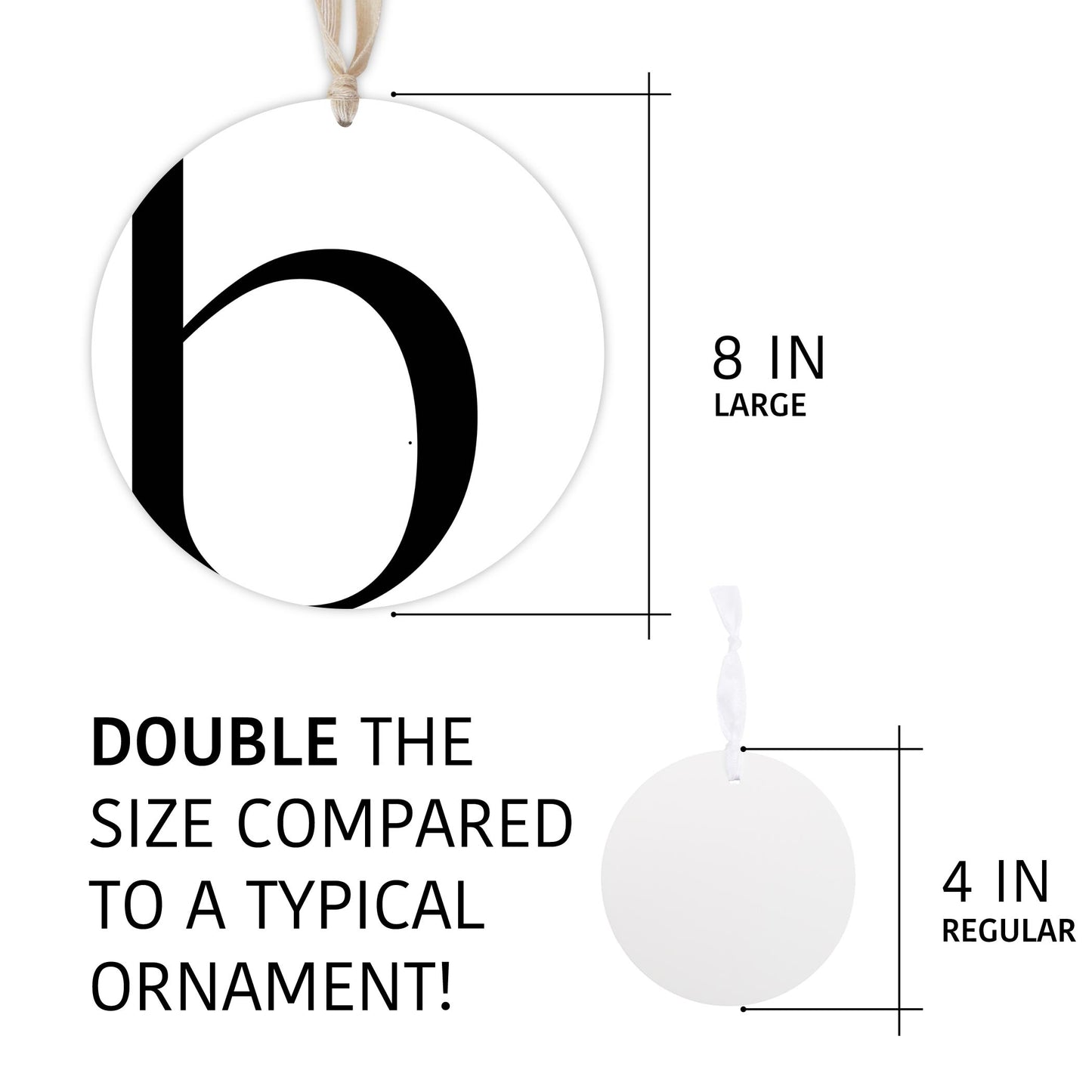 Minimal Monogram B | Wood Ornament | Eaches | Min 1