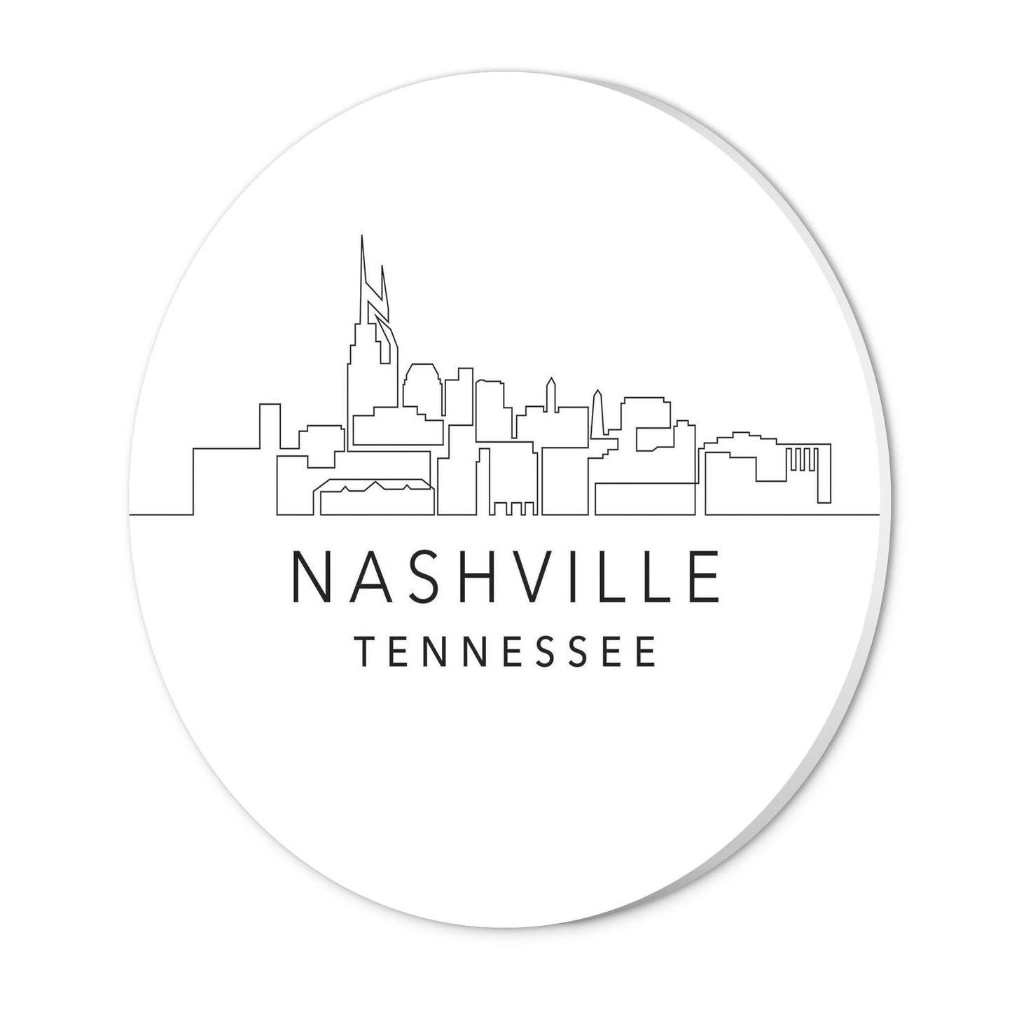 Minimalist B&W Tennessee Nashville Skyline | Wood Sign | Eaches | Min 1