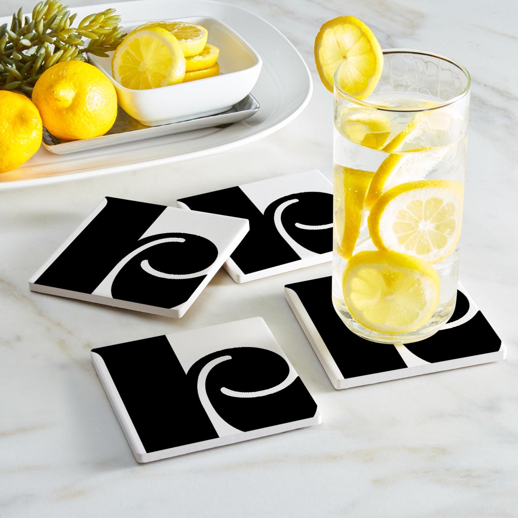 Fun Chunky Monogram K | Absorbent Coasters | Set of 4 | Min 2