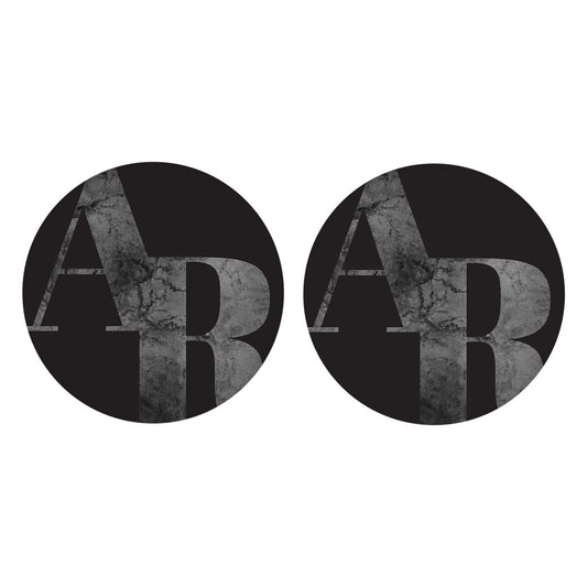 B&W Minimalist Arkansas Black Initials | Absorbent Car Coasters | Set of 2 | Min 4