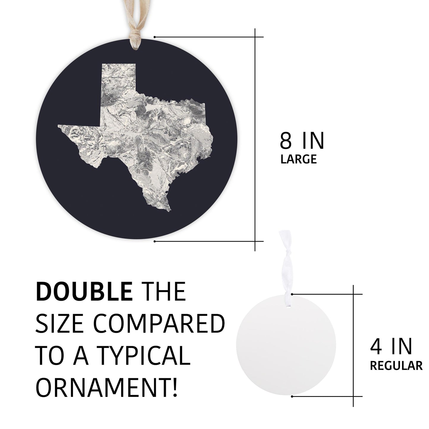 Modern Minimalist Texas Metal State Shape | Wood Ornament | Eaches | Min 1