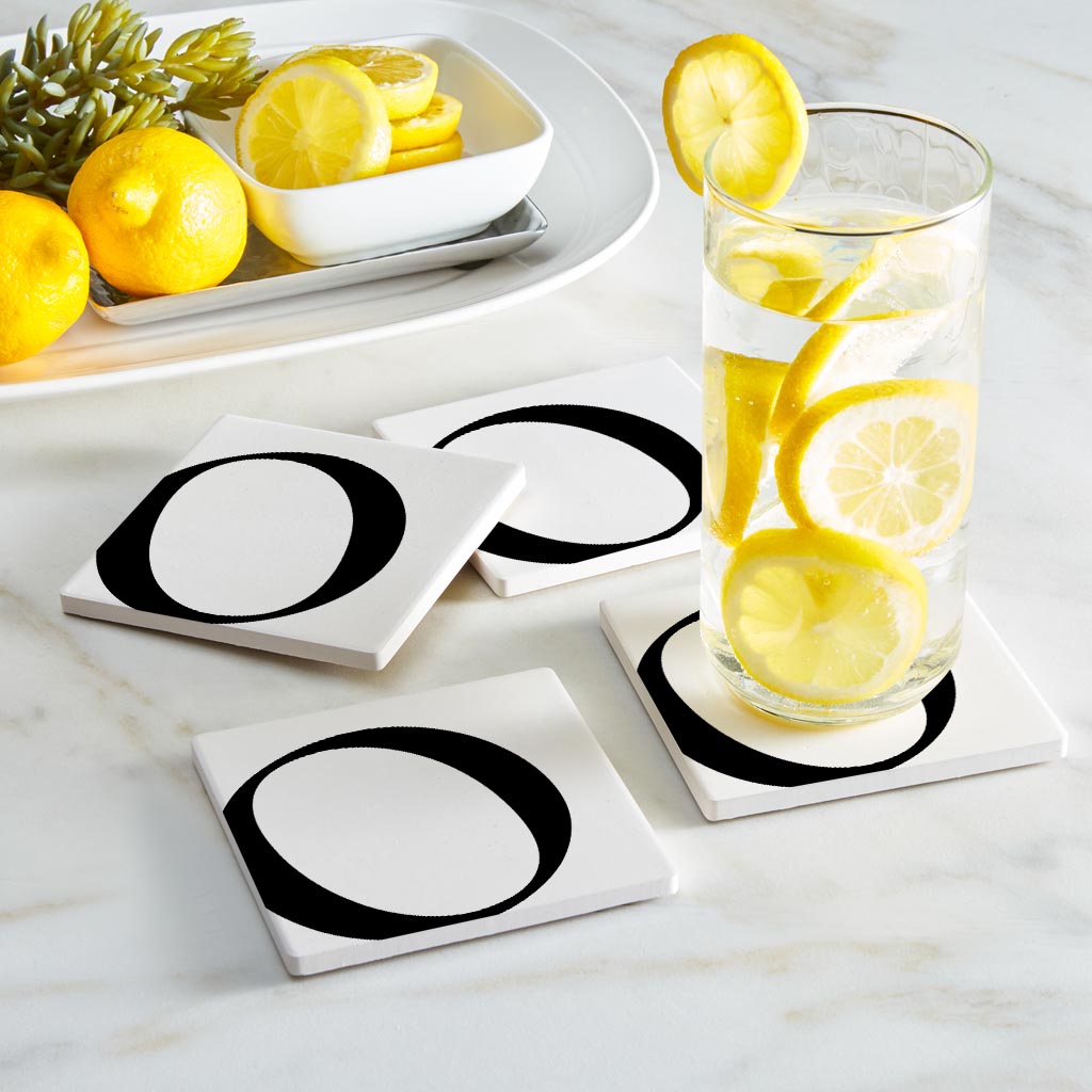 Minimal Monogram O| Absorbent Coasters | Set of 4 | Min 2