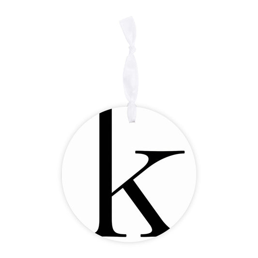 Minimalist Monogram K| Wood Ornament | Eaches | Min 6