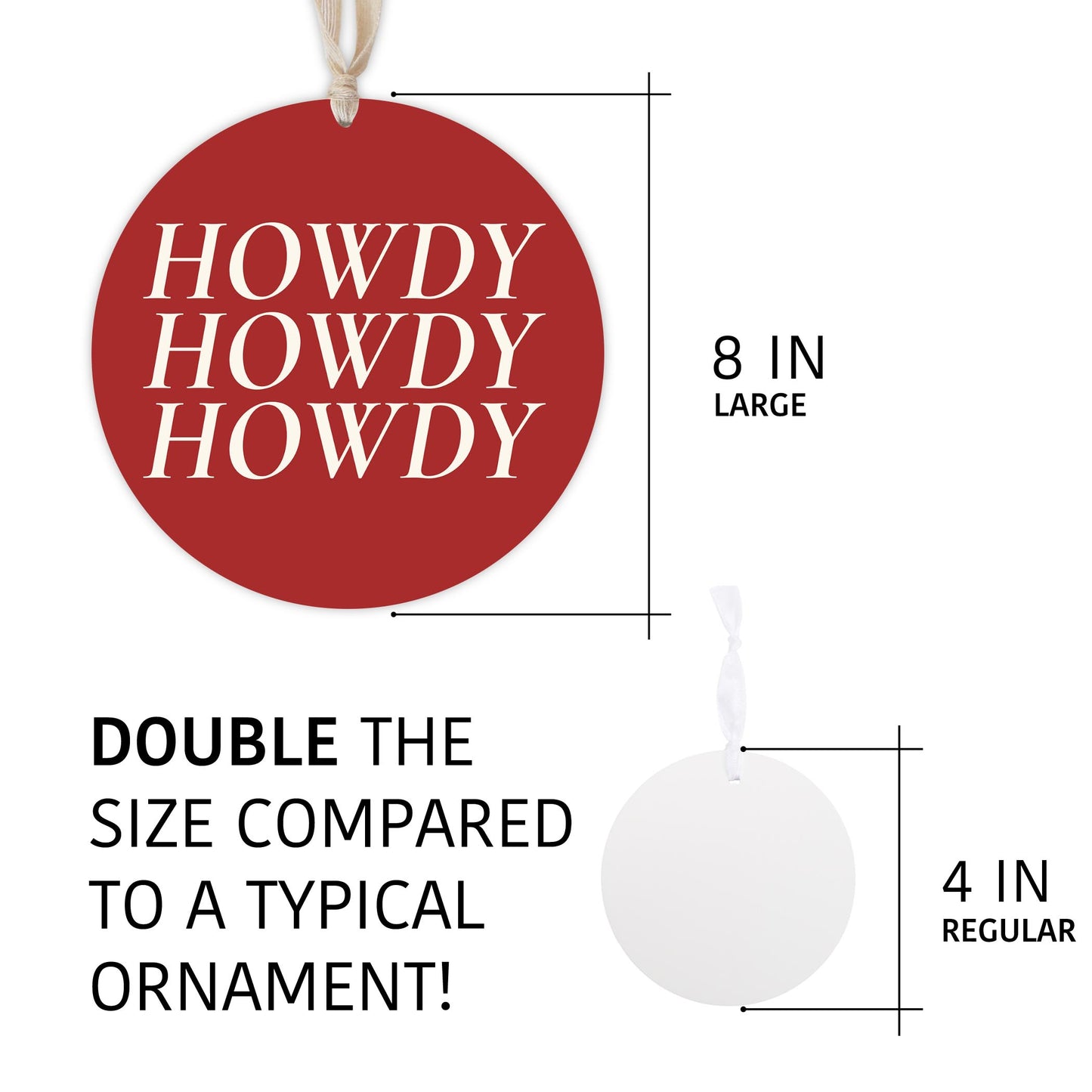 Modern Minimalist Texas Colors Howdy | Wood Ornament | Eaches | Min 1