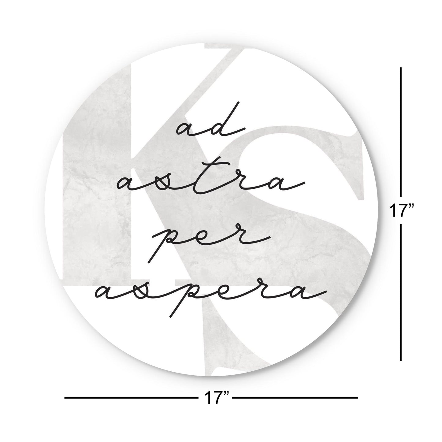 Minimalist B&W Kansas Ad Astra Per Aspera | Wood Sign | Eaches | Min 1