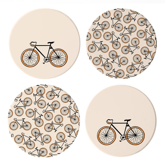 Vintage Bike With Pattern | Absorbent Coasters | Set of 4 | Min 2