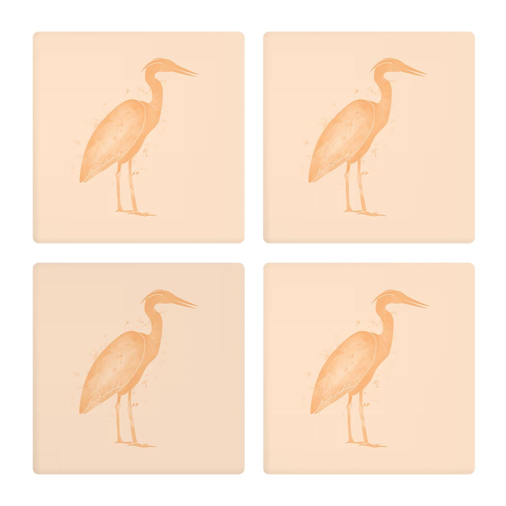 Louisiana Colorful Water Color Heron| Absorbent Coasters | Set of 4 | Min 2