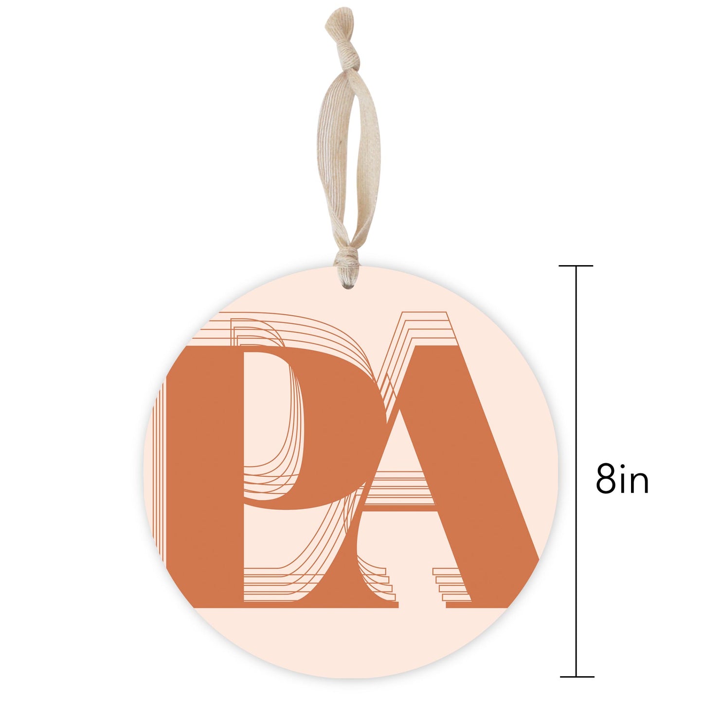 Modern Minimalist Pennsylvania Pa Initials Dark | Wood Ornament | Eaches | Min 1