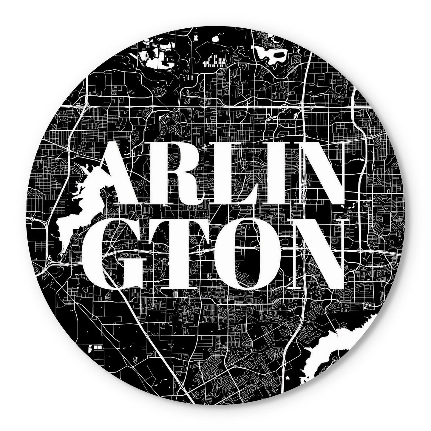 Minimalistic B&W Texas Arlington Map | Wood Sign | Eaches | Min 1