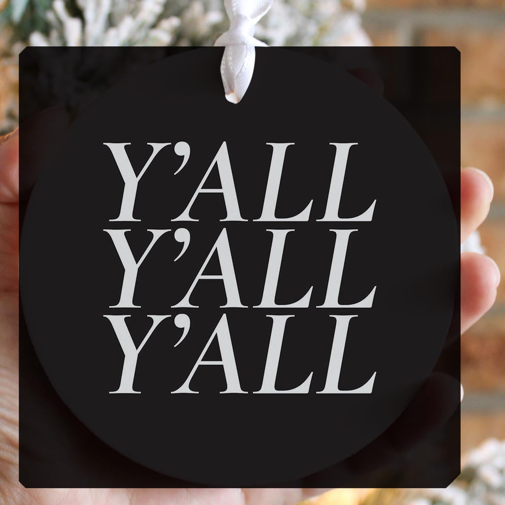 Minimalistic B&W Texas Yall | Wood Ornament | Eaches | Min 6