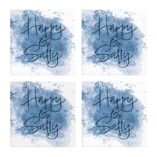 Happy Salty Water Color | Absorbent Coasters | Set of 4 | Min 2