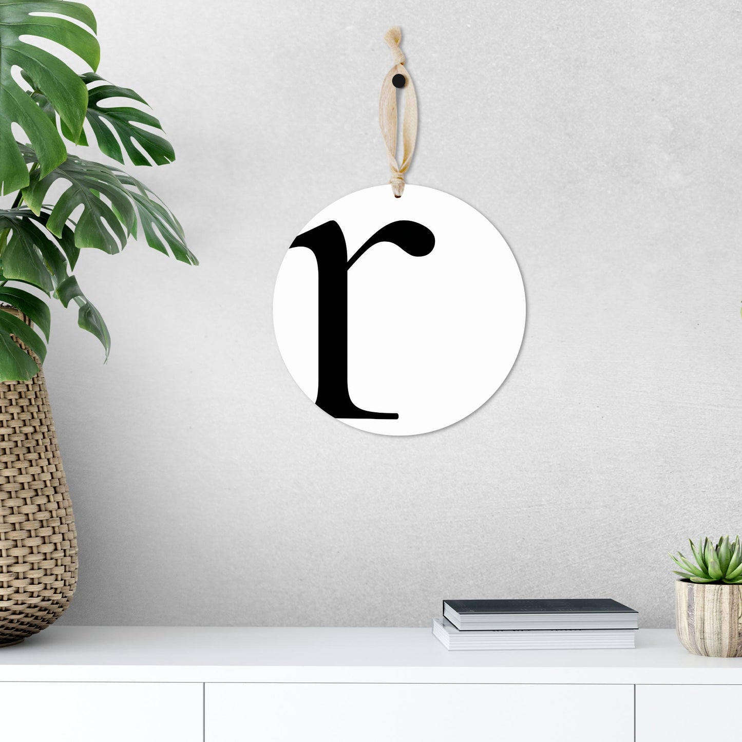 Minimalist Monogram R| Wood Ornament | Eaches | Min 1