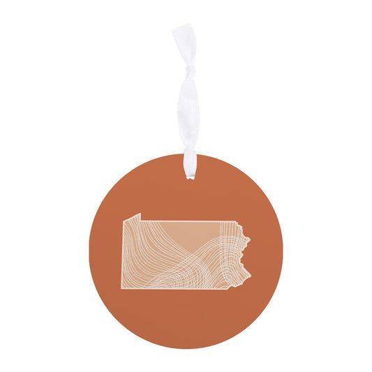 Modern Minimalist Pennsylvania State Lines Light| Wood Ornament | Eaches | Min 6