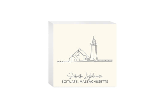 Cream Scituate Lighthouse | Wood Block | Eaches | Min 4