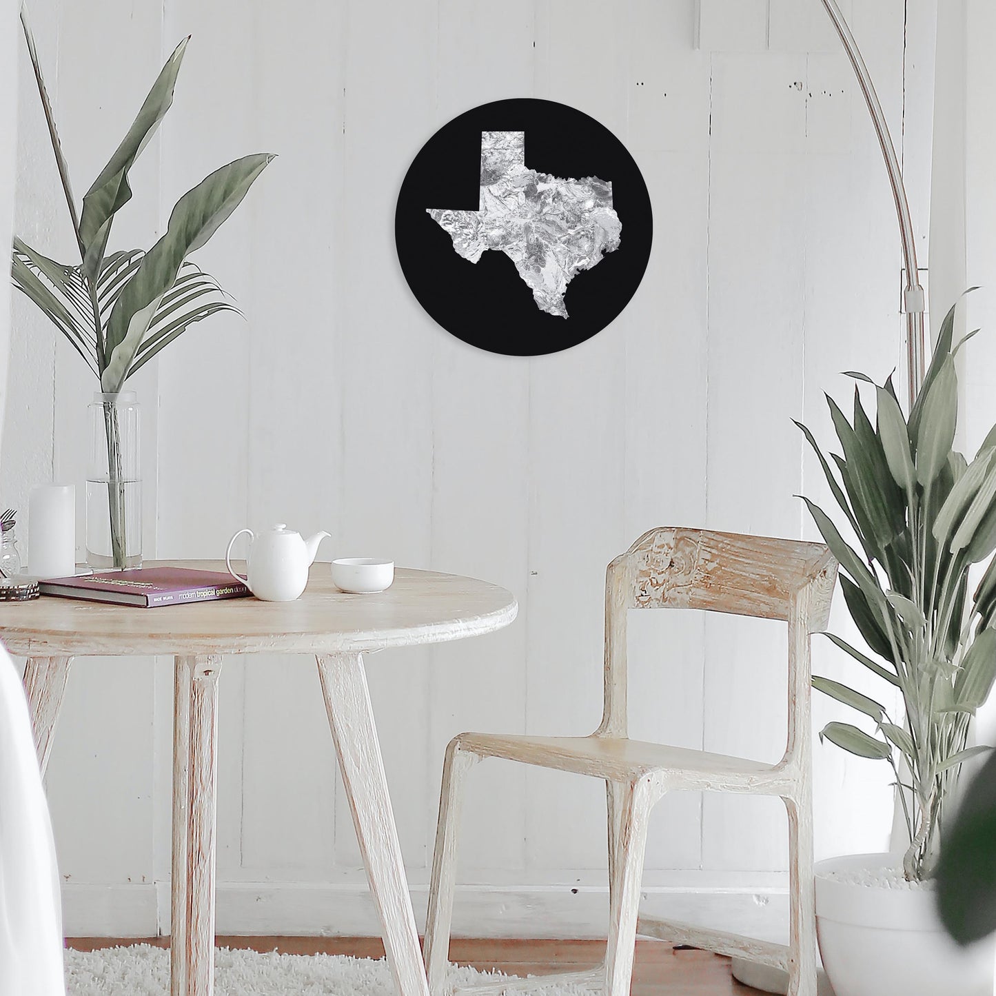 Minimalistic B&W Texas Metal State Shape | Wood Sign | Eaches | Min 1