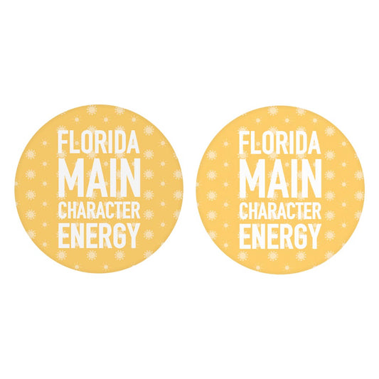 Florida Main Character Energy | Absorbent Car Coasters | Set of 2 | Min 4